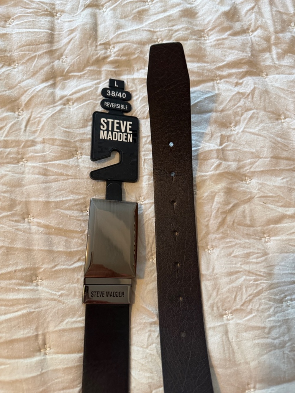 Steve Madden Men's Reversible Brown/Black Leather Belt
